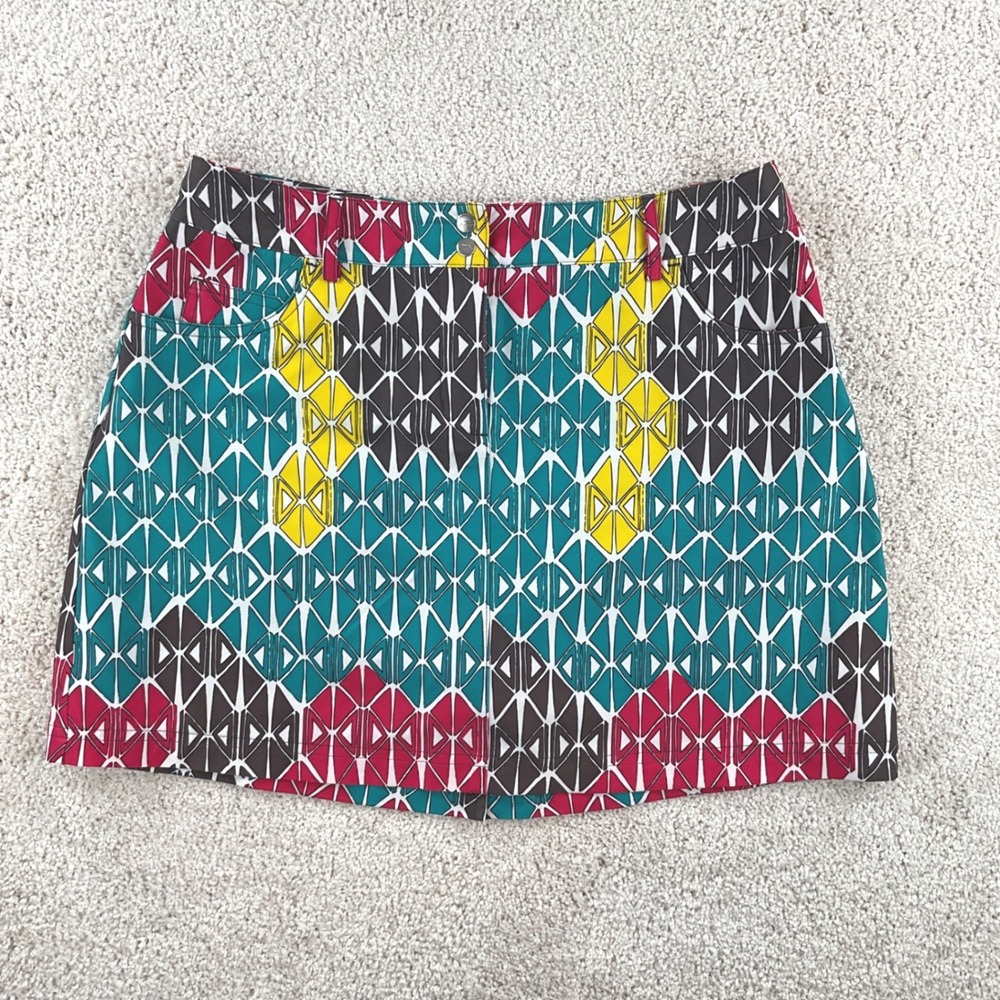Slazenger Womens Teal Pink Geometric Golf Skort Size 4‎ Active Performance
